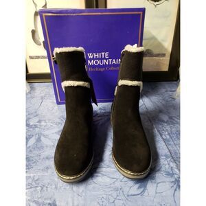 WHITE MOUNTAIN "Teague‎ Women's Boots, Black/Suede, 6.5 M
